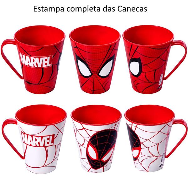 Imagem de Kit Luvas Gigantes Escudo e Máscara com Copos Homem Aranha