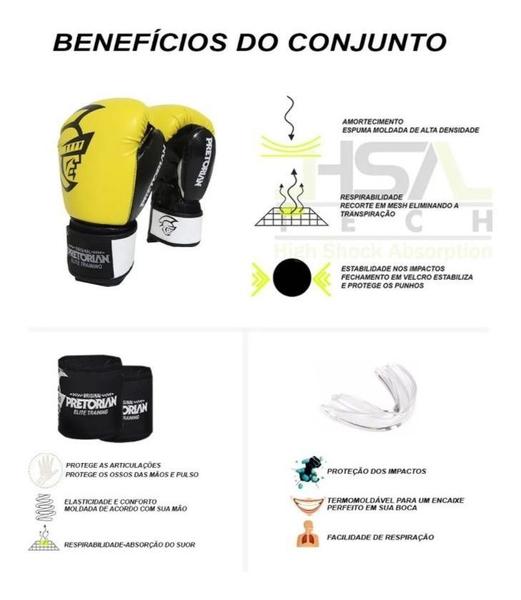 Imagem de Kit Luvas Linha Elite Training - Boxe Muay Thai - Pretorian