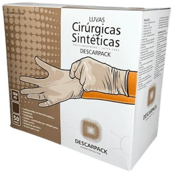 Imagem de Kit Luvas Sintética Cirúrgicas Policloropreno 200Un Tam. 6,5