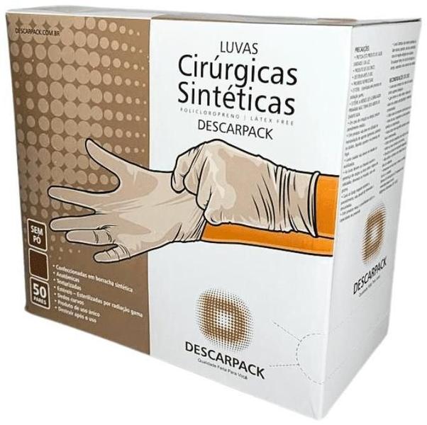 Imagem de Kit Luvas Sintética Cirúrgicas Policloropreno 200Un Tam. 6,5