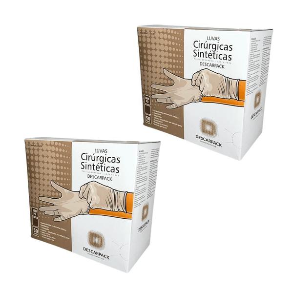 Kit Luvas Sintética Cirúrgicas Policloropreno 200Un Tam. 7,0 - Descarpack Imagem de Kit Luvas Sintética Cirúrgicas Policloropreno 200Un Tam. 7,0