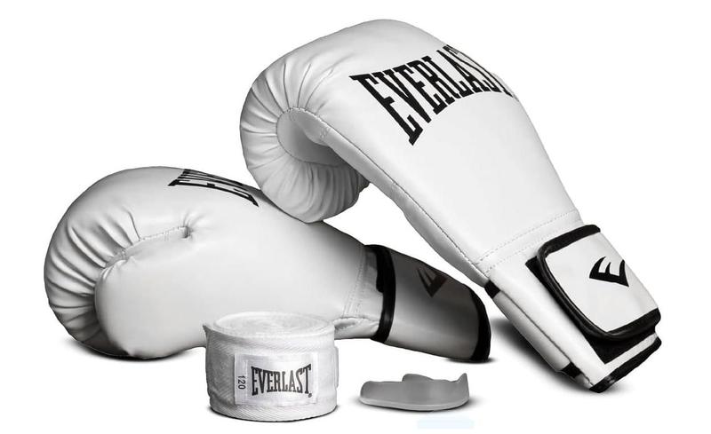 Imagem de Kit Luvas Treino Everlast Core+Bandagem+Protetor Bucal-Branco