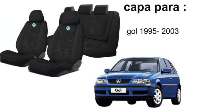 Imagem de Kit Luxo Capas Tecido Proteção Gol 1995-2003 + Capa Volante + Chaveiro VW