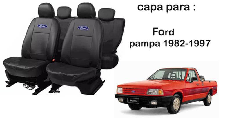 Imagem de Kit Luxo Couro Ford Pampa 1987-1991 + Volante e Chaveiro - Design Duradouro