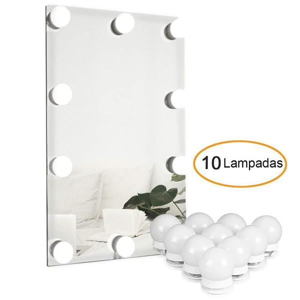 Imagem de Kit Luz Camarim Maquiagem 10 Lâmpadas Leds Fotos Make