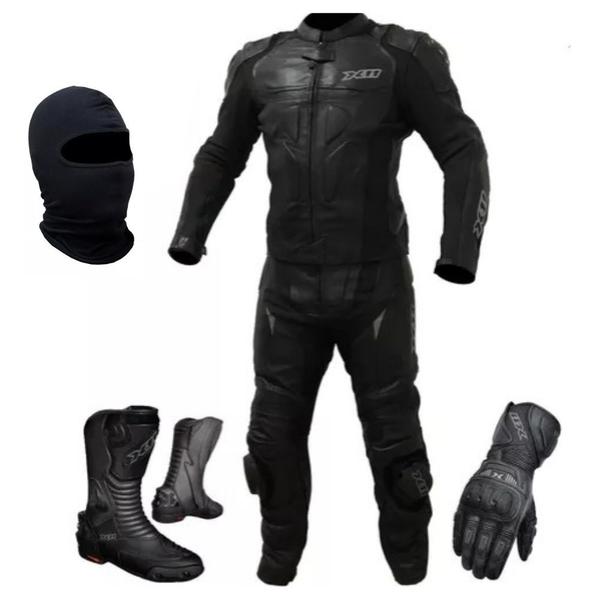Kit Macacão Couro X11 Speed 2 + Bota X11 + Luva X11 + Toca Imagem de Kit Macacão Couro X11 Speed 2 + Bota X11 + Luva X11 + Toca