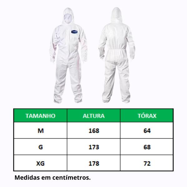 Imagem de Kit Macacão de Proteção Máscara Respirador com 2 Filtros Óculos de Segurança RJ Fumê e Luva Poliéster