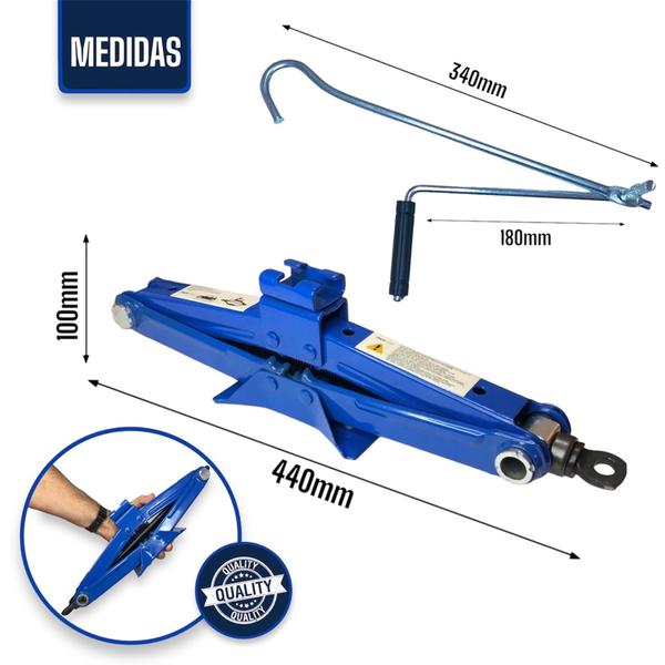 Imagem de Kit Macaco Sanfona 1500kg Com Chave De Roda Cruz Estrela