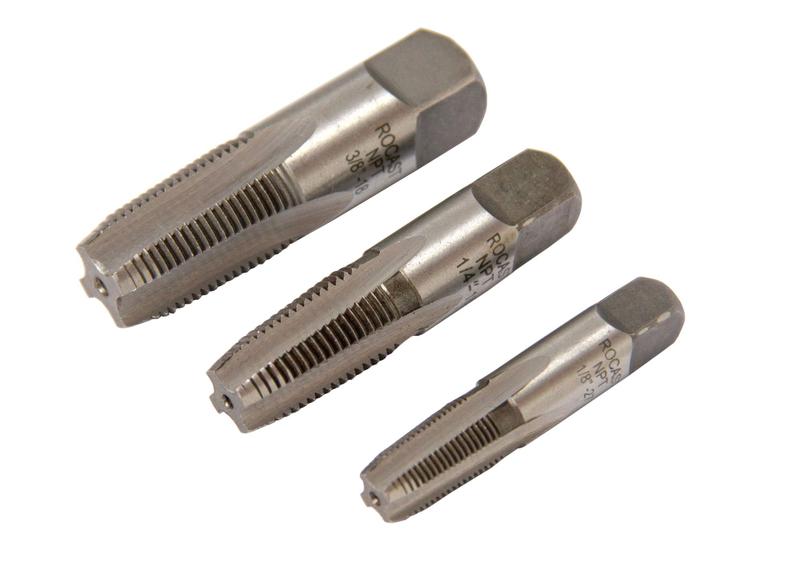 Imagem de Kit Macho 1/8, 1/4 E 3/8 Npt Rosca Gás - Rocast Aço Liga