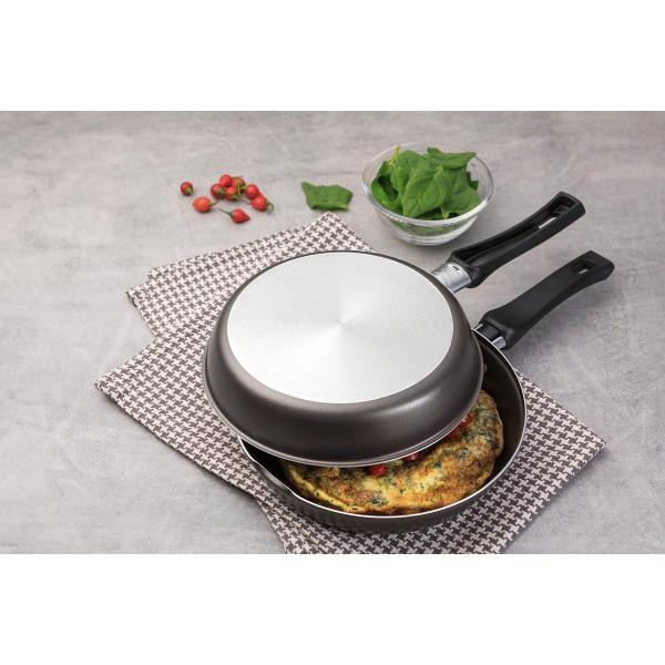 Imagem de Kit Mães Frigideira Funda 24cm 2,2l + Omeleteira Grill 20cm Loreto - Cinza