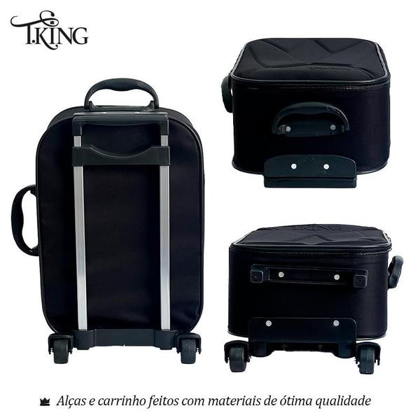 Imagem de Kit Mala Bordo Pequena Viagem 10kg Padrão ANAC Rodinhas - T.King (2 peças) - T.King