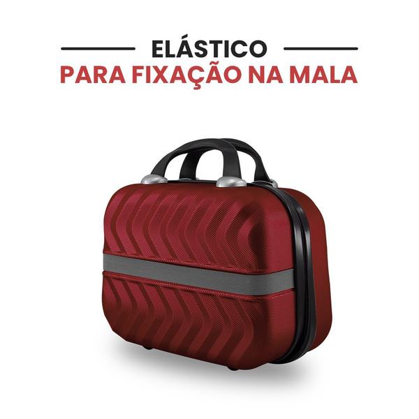 Imagem de Kit Mala de Bordo com Frasqueira de Mão Rodinhas 360 ABS