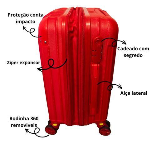 Imagem de Kit Mala De Bordo Frasqueira Viagem Rodinhas 360 Abs Tam Pp