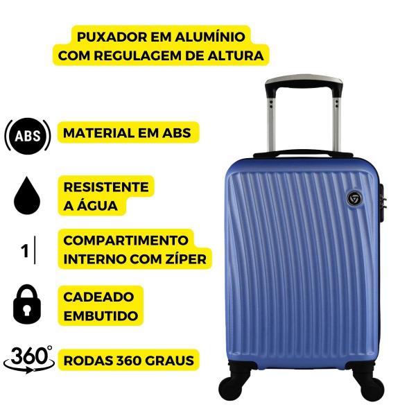 Imagem de Kit Mala de Viagem Bordo 3 peças 360º Rígida Resistente ABS