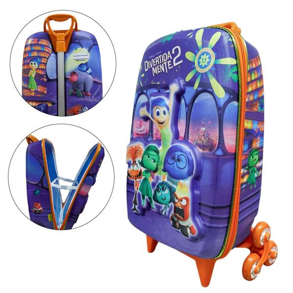 Imagem de Kit Mala Escolar Divertidamente Rodinhas Infantil Mochila P