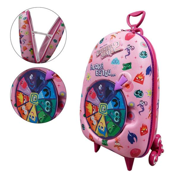 Imagem de Kit Mala Escolar Divertidamente Rodinhas Infantil Mochila P