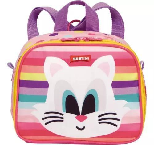 Imagem de Kit Mala Malinha Kids Cat 18y Rodinha Sestini 2018 Rosa