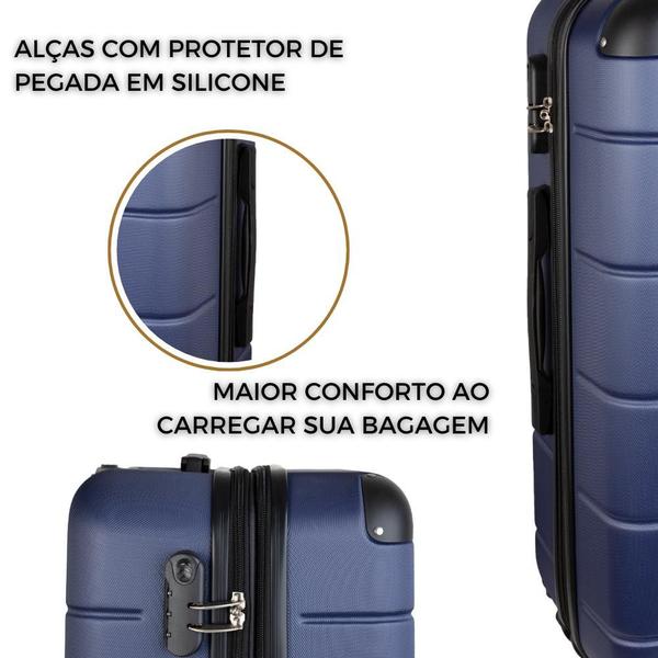 Imagem de Kit Mala Viagem Pequena e Média Fibra Rígida ABS Expansível