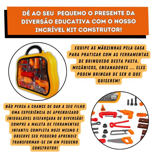 Imagem de Kit Maleta Construtor Ferramentas More Fun - Tool Box 23 Peças Educativo Brinquedo Menino