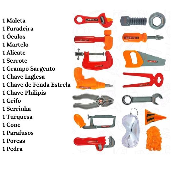 Kit Maleta de Ferramentas de Brinquedo Infantil 17 peças 3888 - Pica Pau Imagem de Kit Maleta de Ferramentas de Brinquedo Infantil 17 peças 3888 - Pica Pau