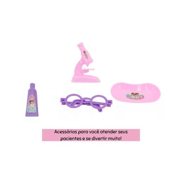 Imagem de Kit maleta dentista infantil menina rosa diversos acessorios