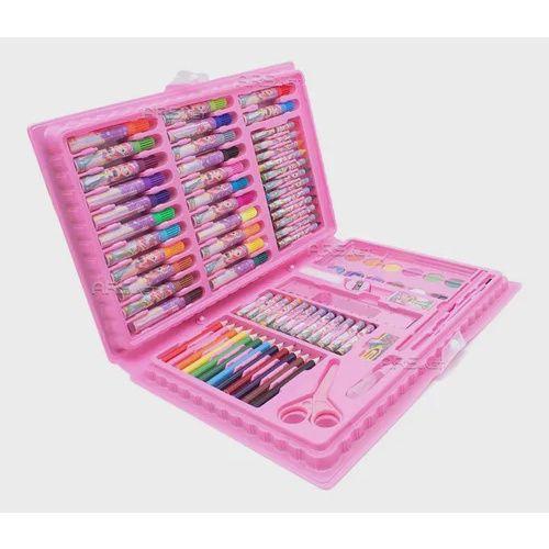 Imagem de Kit Maleta Escolar Princesa Com 86 pçs Canetinhas Coloridas (Rosa)