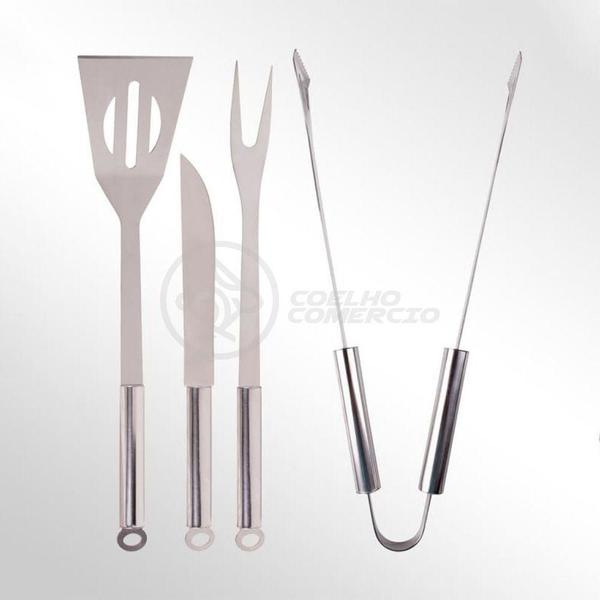 Imagem de Kit Maleta P/ Churrasco Steak Gourmet Jogo Com 4pçs Inox