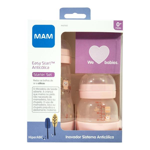 Imagem de Kit Mam Mamadeira Easy Start Rosa 130ml + 260ml 0+ meses