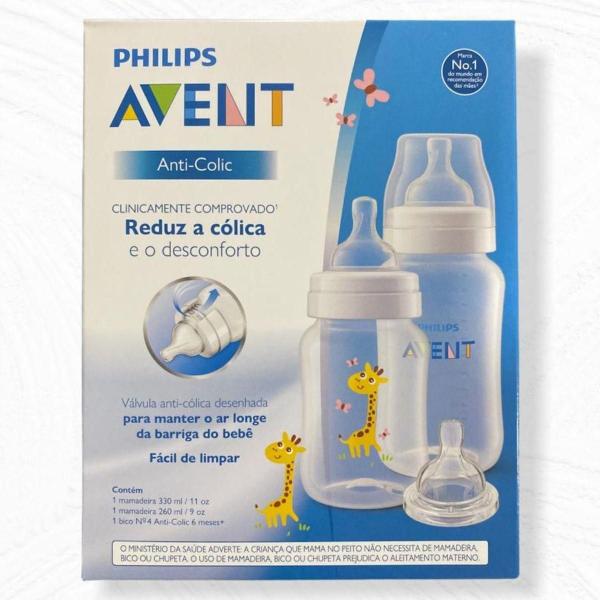 Imagem de Kit Mamadeira Anti Colica 260Ml + 330Ml Girafa Philips Avent