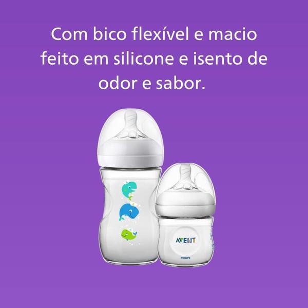 Imagem de Kit Mamadeira Duplo Pack Pétala 125/260ml Baleia - Avent