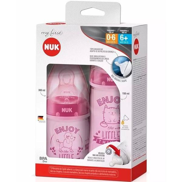 Imagem de Kit Mamadeira My First NUK 150ml e 300ml Girls