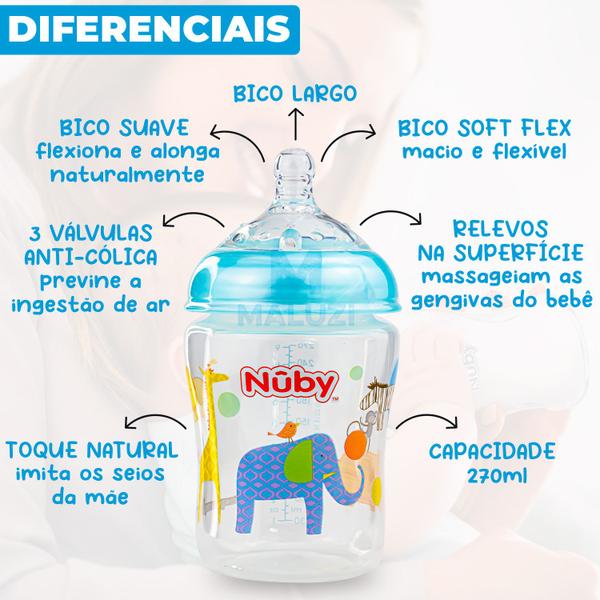 Imagem de Kit Mamadeira para Bebe Anticolica Tetadeira + Porta Leite em Pó Pote com 3 Divisórias