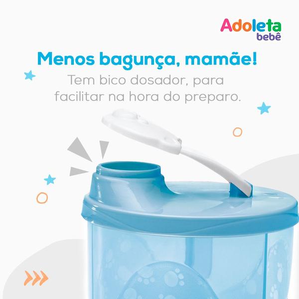 Imagem de Kit Mamadeira para Bebe Anticolica Tetadeira + Porta Leite em Pó Pote com 3 Divisórias