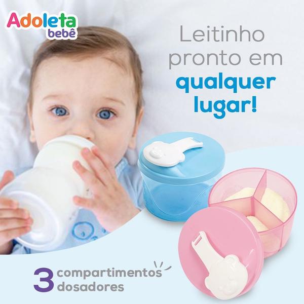 Imagem de Kit Mamadeira para Bebe Anticolica Tetadeira + Porta Leite em Pó Pote com 3 Divisórias