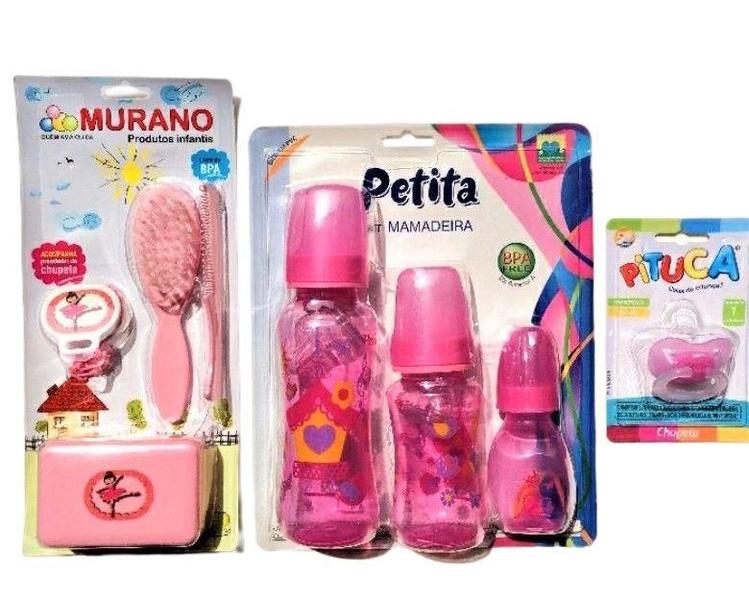 Imagem de Kit Mamadeira Petita Kit Banho Murano Chupeta Pituca