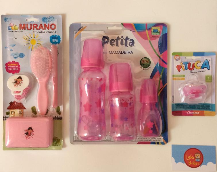 Imagem de Kit Mamadeira Petita Kit Banho Murano Chupeta Pituca