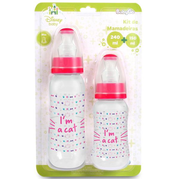 Kit Mamadeiras 240ml + 150ml Disney Baby Go - Baby Go Imagem de Kit Mamadeiras 240ml + 150ml Disney Baby Go