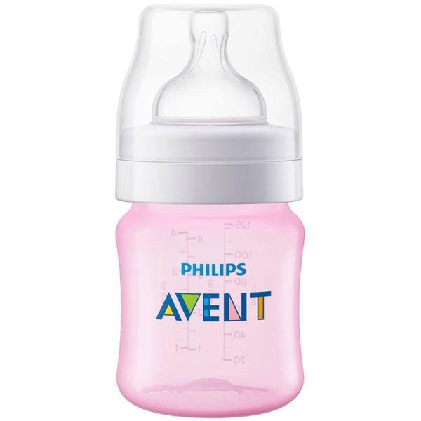 Imagem de Kit Mamadeiras Anti-Colic Rosa 125 e 260ml + Bico 4 - Avent