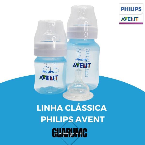 Imagem de Kit Mamadeiras Clássica 125 e 260ml Philips Avent - Azul 809/37 + 01 Bico 4 extra