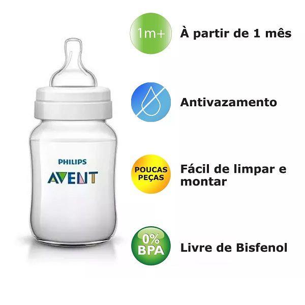 Imagem de Kit Mamadeiras Classica ANTI-COLICA 125/260/330ML Philips AVENT SCD372/03