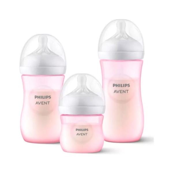 Imagem de Kit Mamadeiras Pétala 3.0 Rosa 125ml+260ml+330ml (0-3meses) Philips Avent