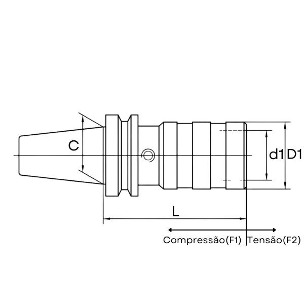 Imagem de kit mandril flutuante bt40 + pinça porta macho T2 06x04,9