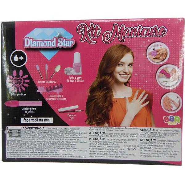 Imagem de Kit Manicure Diamont Star Unha Decorada Infantil R3324 - Bbr