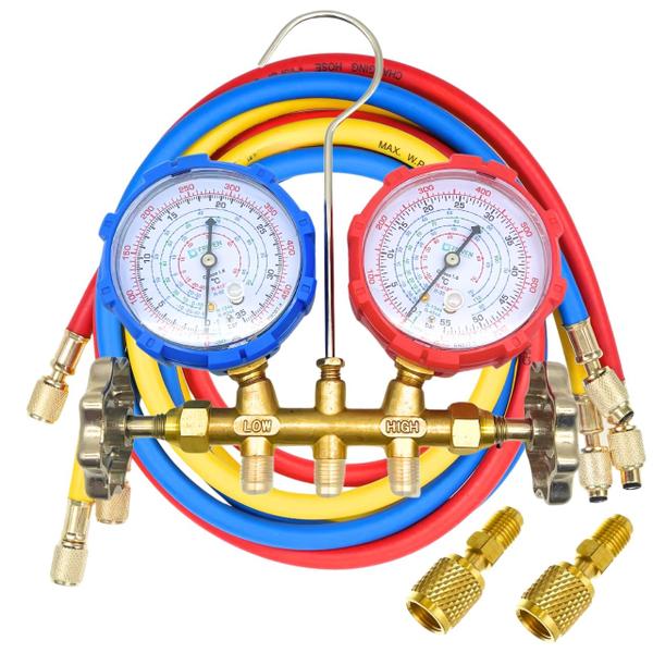 Imagem de Kit Manifold Gás Refrigerante CT-636 R32 e R410A + 3 Gás R32