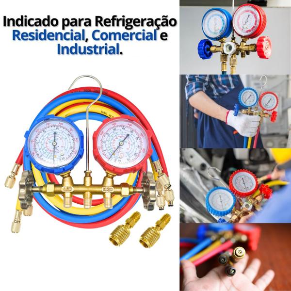 Imagem de Kit Manifold Gás Refrigerante CT-636 R32 e R410A + Gás R32