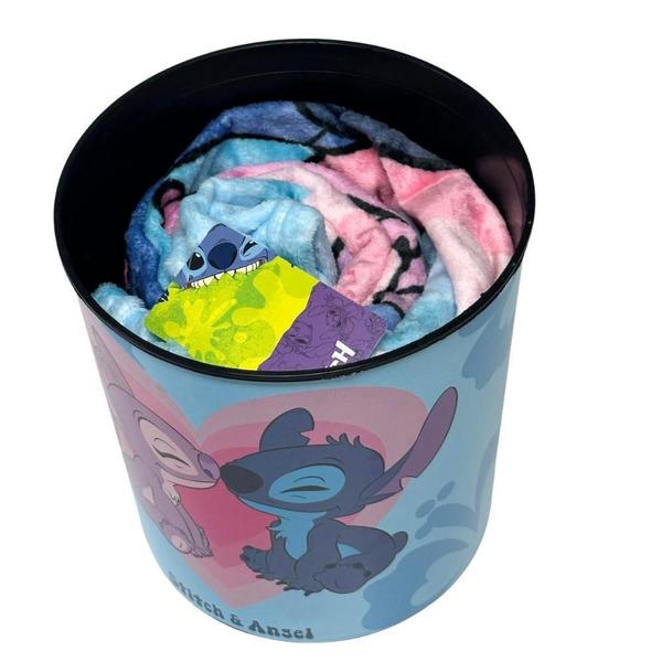 Imagem de Kit Manta + Balde Pipoca Stitch Disney - Zona Criativa