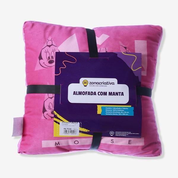 Imagem de Kit Manta com Almofada Minnie Rosa