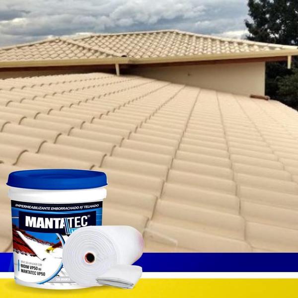 Imagem de Kit Manta Liquida Emborrachada 12Kg + 10M2 Bidim Cor Areia