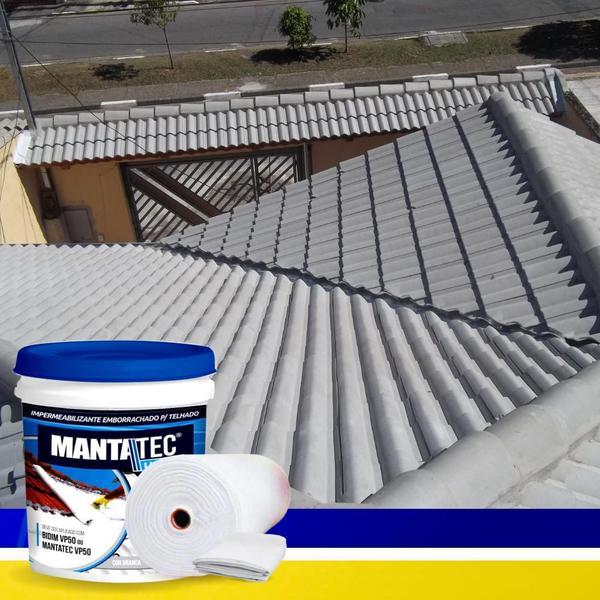 Imagem de Kit Manta Liquida Emborrachada 12Kg + 10M2 Bidim Cor Cinza