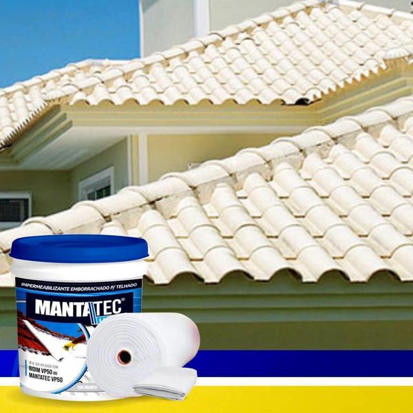 Imagem de Kit Manta Liquida Emborrachada 18Kg + 15M2 Bidim Cor Areia